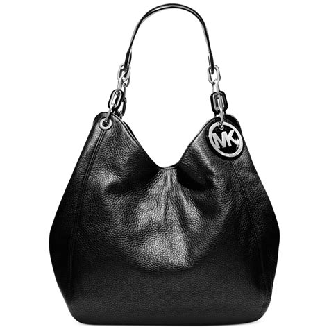 michael kors fulton signature large shoulder tote black|michael kors shoulder bag.